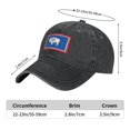 thumbnail image 5 of DouZhe Adjustable Washed Cotton Baseball Cap - Wyoming State Seal Flag Prints Vintage Dad Hat Unisex Sports Caps (Black), 5 of 7