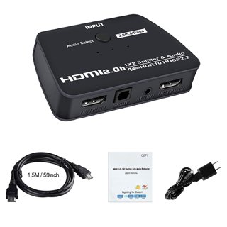 4K@60Hz HDMI Audio Extractor, NEWCARE 1X2 HDMI Splitter Audio Converter  with 7.1