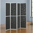 thumbnail image 6 of Roundhill Furniture 4-Panel Wood Room Divider, Folding Portable Partition Screen, Black and Silver, 6 of 7