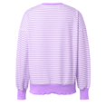 thumbnail image 5 of WEAIXIMIUNG Chemises à Manches Longues pour Femmes Entraînement Mode Décontractée Manches Longues Col Rond Chandails en Molleton Imprimé Rayé Chandail Sans Capuche Haut, 5 of 5