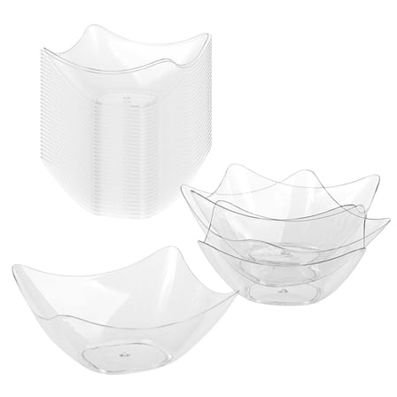 Fiocias 50Pcs Dessert Bowl Punch Bowl Kitchen Accessory Ice Cream Bowl Dip Square Snacks