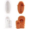 thumbnail image 2 of Juego de moldes para velas de 2 piezas, molde de silicona, Kit de fabricación de velas de cara abstracta, molde DIY para Halloween, molde de resina epoxi, 2 of 3