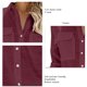thumbnail image 5 of Blusa con cuello en V y cierre de botones, blusa de manga larga para mujer, camisa con cuello vuelto, blusas con cuello vuelto, máxima comodidad, 5 of 6