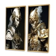 thumbnail image 3 of Designart "Sci-Fi Portrait White & Gold Cyborg Soldier I" Robot Framed Wall Art Set Of 2 - Modern Gold Framed Wall Art Set Of 2, 3 of 6