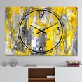 thumbnail image 2 of Designart 'Grey and Yellow Abstract Pattern' Modern wall clock, 2 of 3