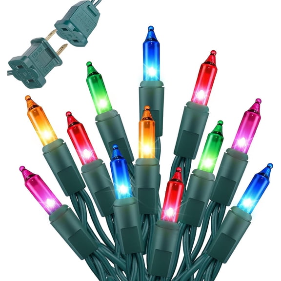 Multi-Colored Christmas Lights, 20FT 100Ct Incandescent Mini String Lights