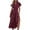 Red, variant on Women's 2024 Summer Casual Flutter Puff Sleeve Boho Floral Maxi Dress V Neck Smocked Tiered Long Dresses