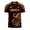 B, variant on Mexico Soccer Jersey, Aztec Eagle & Serpent Graphic Short Sleeve Fan Shirt, Burgundy Gold Game Day Apparel for Men and Women