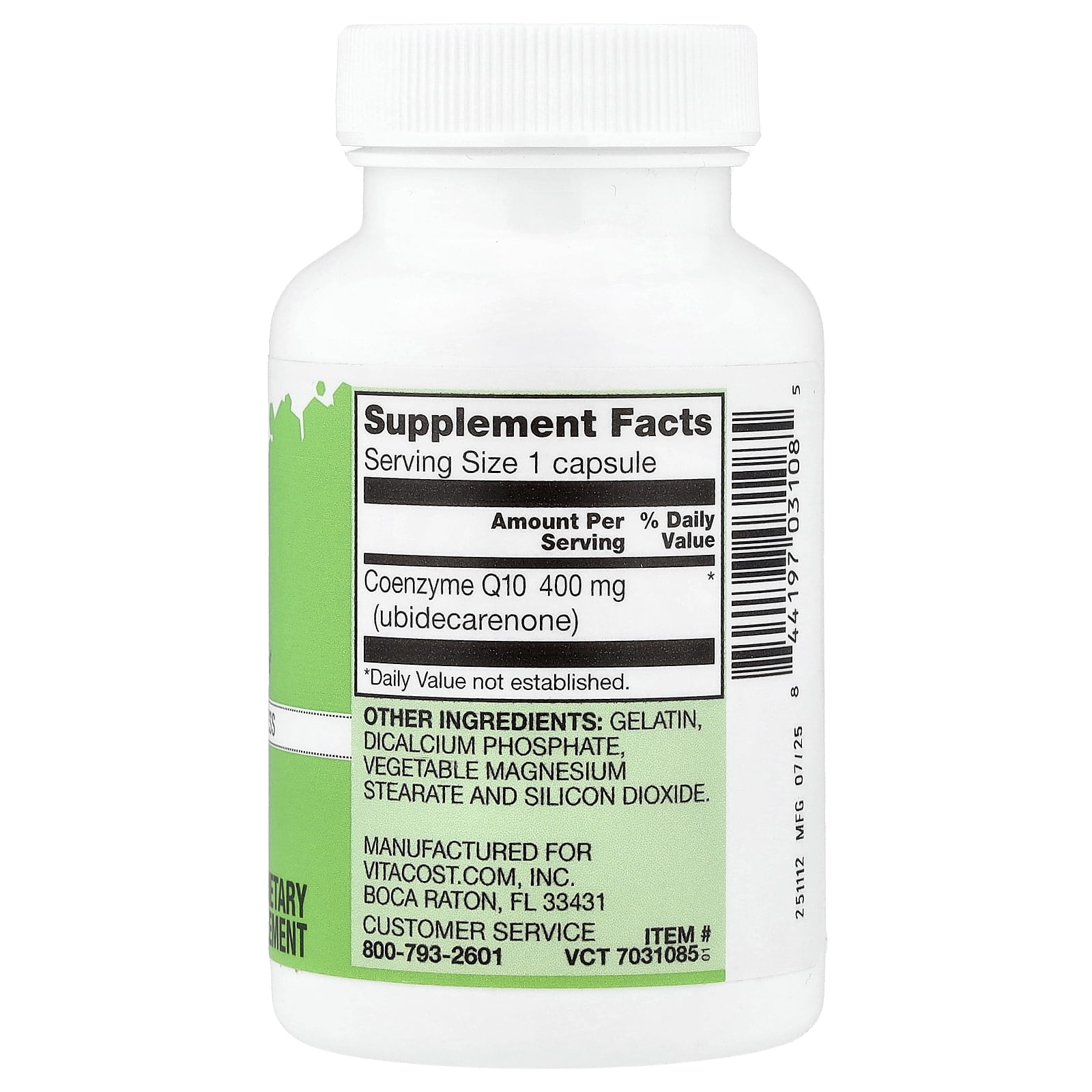 Vitacost CoQ10, 400 mg, 60 Capsules