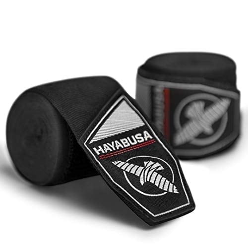 Hayabusa Perfect Stretch 4.0 Cotton Black Exercise Wraps with Adjustable Strap-Black, 120 Inches