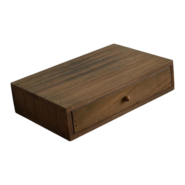 Lipstore Wooden Desktop Organizer Creative Monitor Stand Riser for Desk Office Indoor 1 Drawer