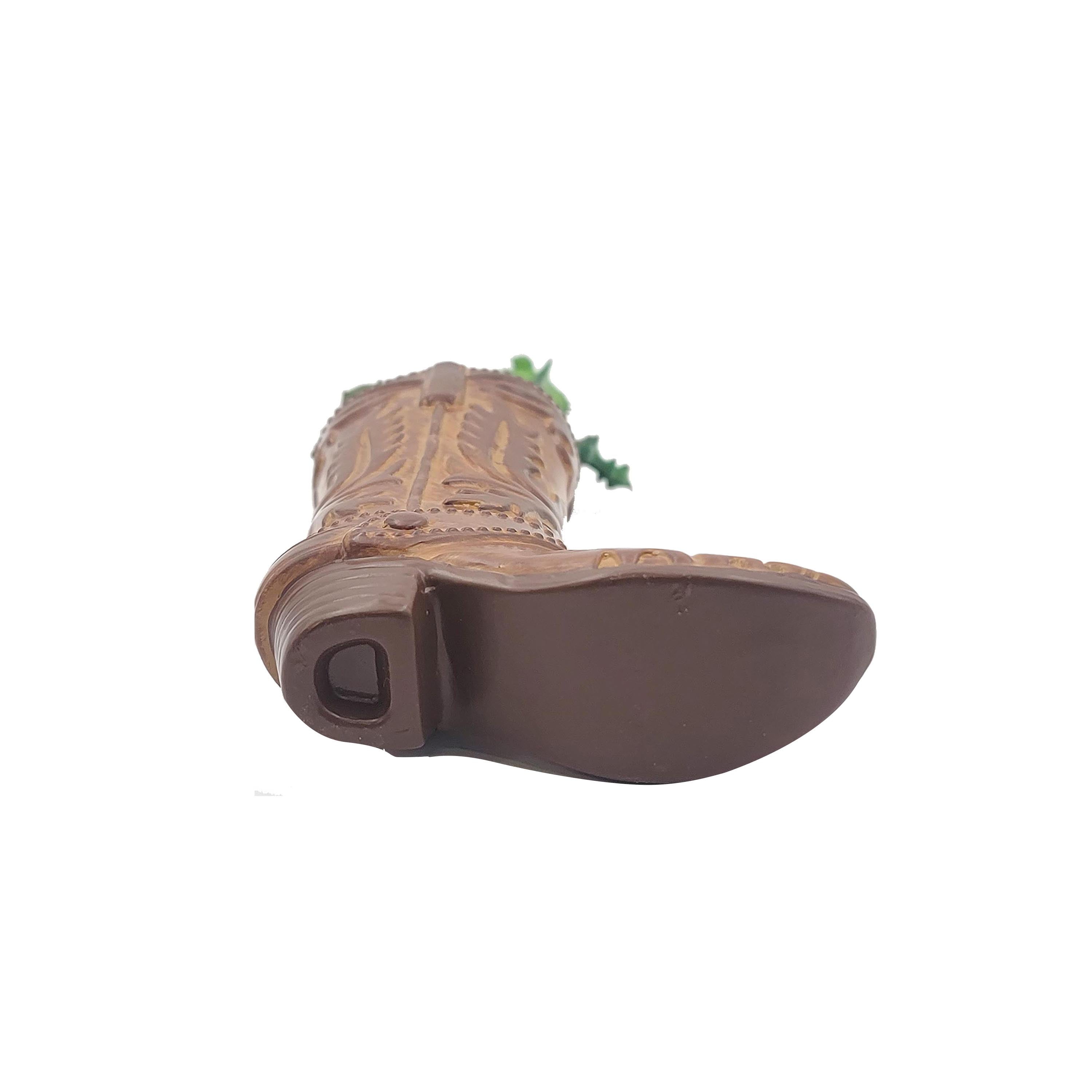 ONLINE 7.25 Artificial Cactus Succulent in Brown Ceramic Cowboy Boot Planter Walmart