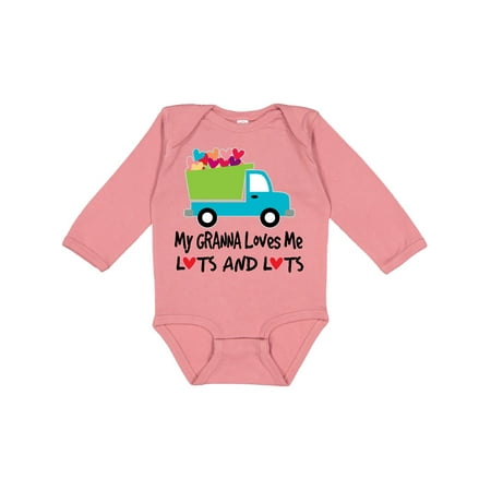 

Inktastic Granna Loves Me Lots Grandchild Boys or Girls Long Sleeve Baby Bodysuit