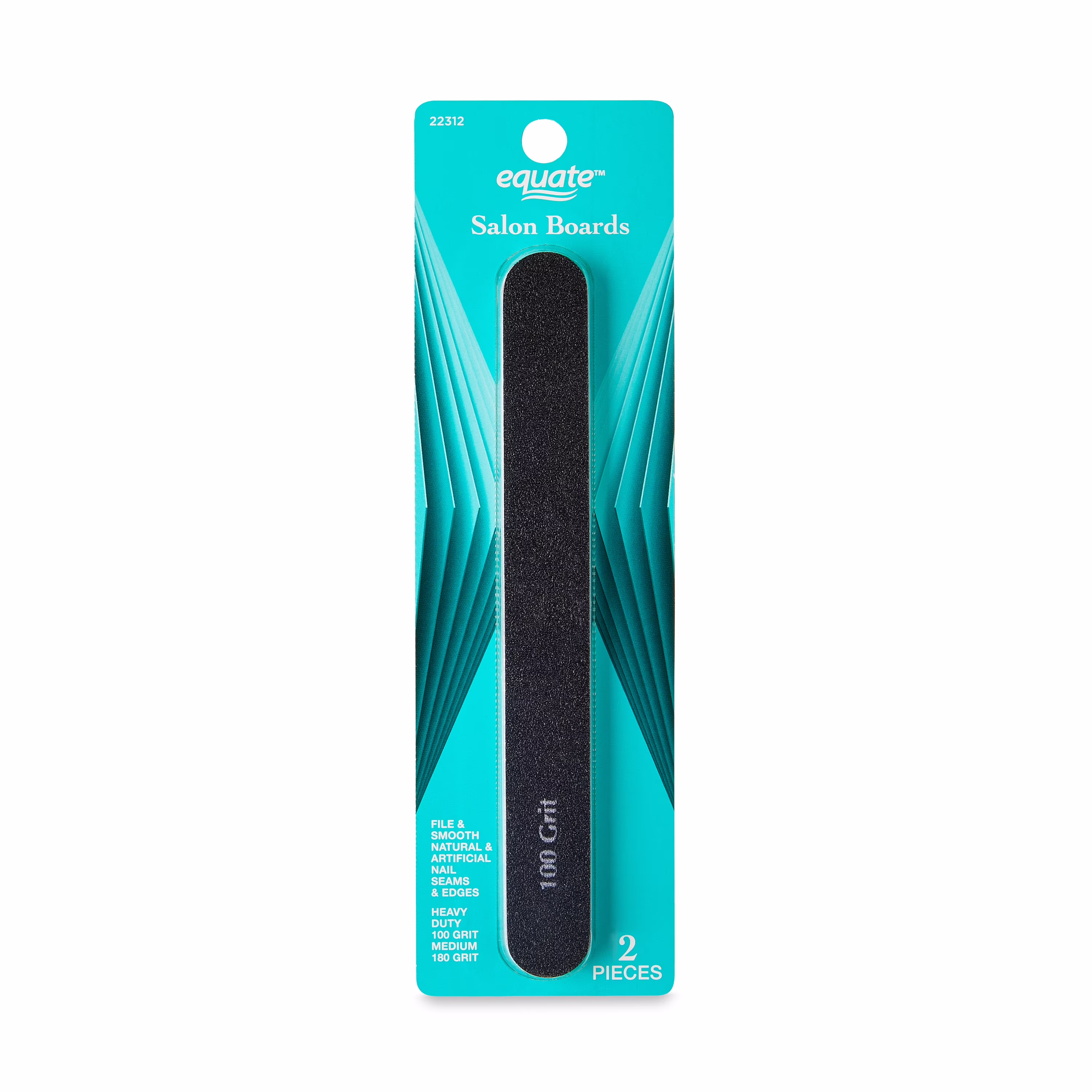 (10 pack) Equate 100/180-Grit Salon-Style Files, Black, 2 Count