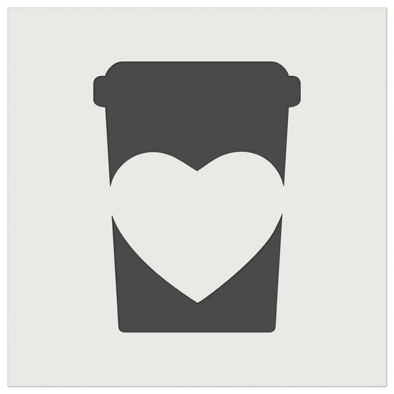 Coffee Cup Carafe with Heart DIY Cookie Wall Craft Stencil - 5.5 Inch