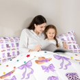 thumbnail image 5 of jejeloiu Purple Coquette Bow 7-Piece Twin Bedding Sets Kids,Cute Western Cowgirl Boot Pattern Bedding Comforter Set For Girls,Reversible, 5 of 7