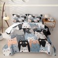 thumbnail image 2 of Erosebridal Cartoon Cat Twin Quilt Set,Multi Kitten Cute Twin Coverlet Set For Girls,2pcs, 2 of 7