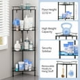 thumbnail image 4 of Corner Shower Caddy: 4 Tier Corner Shelf Organizer, Floor Standing Shower Caddy for Bathroom, Rest Room, Black, 4 of 6