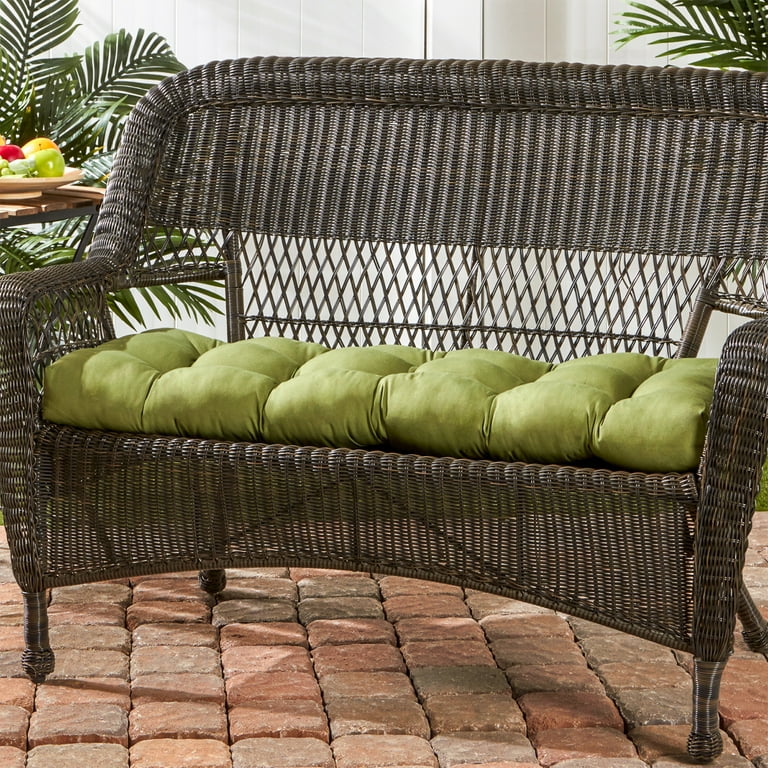 Greendale Home Fashions Hunter Green Ikat 44 x 17 in. Outdoor Bench Seat Cushion