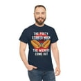 thumbnail image 2 of The Party Starts When The Wiener Comes Out Funny Summer cook out T-shirt, 2 of 2