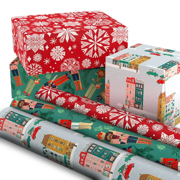 Rustic Christmas Wrapping Paper Sheets Roll Holiday Gift Wrap 