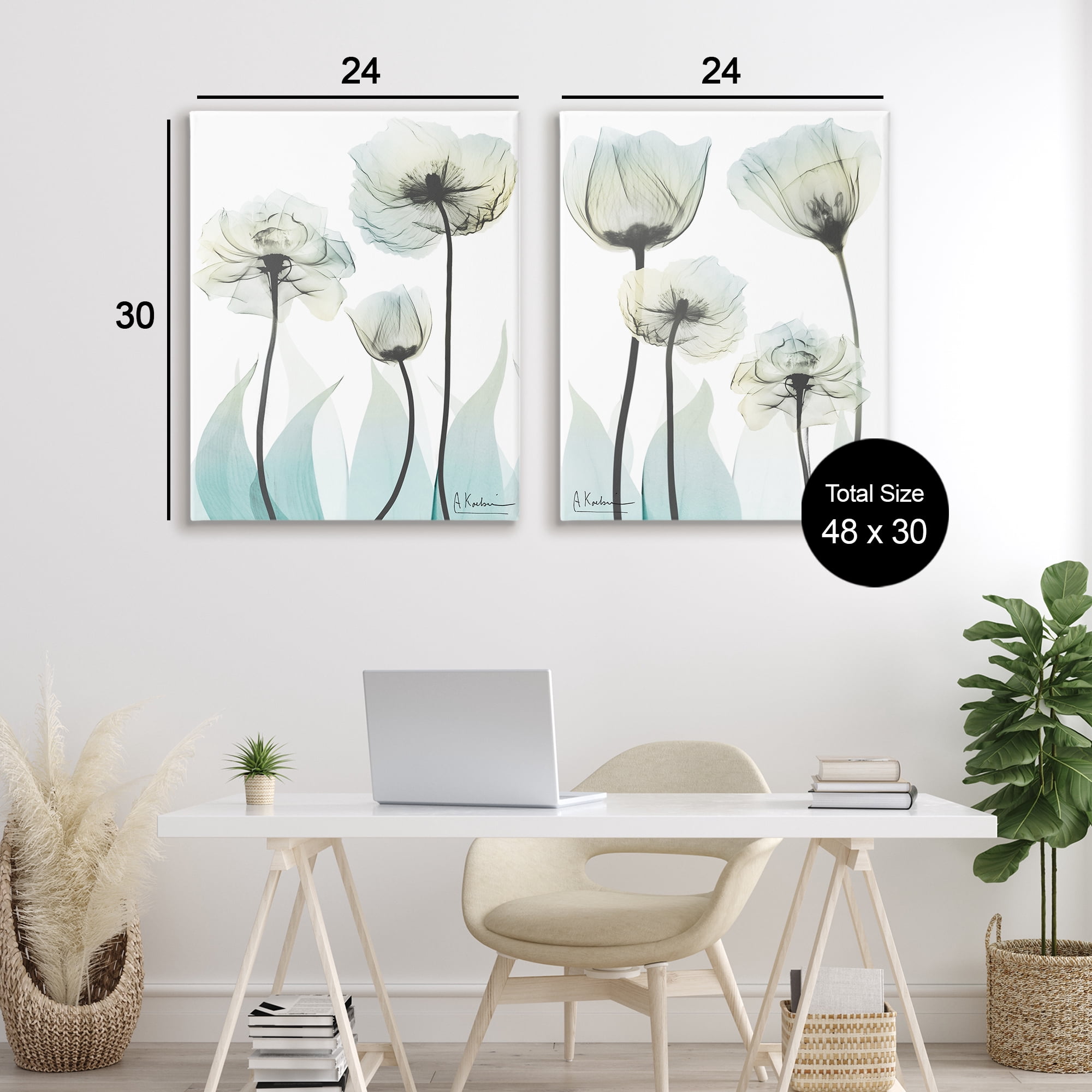 Stupell Industries Luxury Of Creation Flowers 2 Piece Canvas Wall Art Set, design by Albert Koetsier