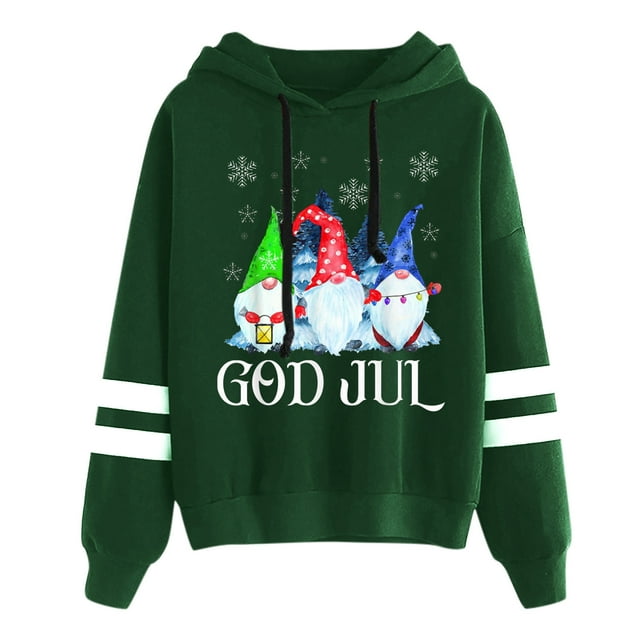 Sweat à Capuche d'Hiver pour Femmes, Mode, Col Rond, Cardigan, Noël, Hoilidy, Extérieur, Imprimé Xmas, Pull Mi-Long, Blouse Ample