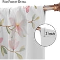 thumbnail image 6 of Flower Curtains Watercolor Pink Peach Blossom Leaves Nature Spring Pattern Blackout Print Rod Pocket Window Drapes for Bedroom Living Room 52x84in, 6 of 6