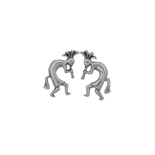 Sterling Silver Small Kokopelli Earrings with Hypoallergenic Posts and Backs Item #1579