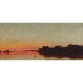 thumbnail image 2 of John Frederick Kensett 18x10 Gold Ornate Wood Frame and Double Matted Museum Art Print Titled - Twilight on the Sound, Darien, Connecticut (1872), 2 of 4