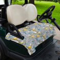 thumbnail image 2 of Golf Cart Seat Covers for 2 Seater, Lemon Tree Birds Soft Microfiber Cart Seat Towel Blanket, Green Botanical Blue Floral Absorbent Breathable Non Slip Bench Seats Protector for Golf Course 51"x31", 2 of 9