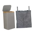 thumbnail image 3 of Cesto para la colada, cesta de almacenamiento para ropa sucia con tapa, almohadas con asas, organizador con bolsa interior para guardería familiar Gris, 3 of 9