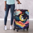 thumbnail image 4 of HELLHERO Moonlit Angling Luggage Cover Dustproof Bottom Zipper Polyester Spandex Baggage Protective Sleeve for Travel Airport, 4 of 7