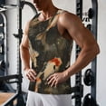 thumbnail image 5 of Gukieu Koi Fish Tranquility Print Men's Quick Dry Fitness Vest, Round Neck Sleeveless Fitness Bodybuilding Top-Medium, 5 of 7