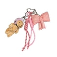 thumbnail image 6 of Novelty Plush Bear Clip Keychain With Climbing Gear Design Trendy Bowknot Decorated Backpack Charm For Teens Adults, 6 of 9