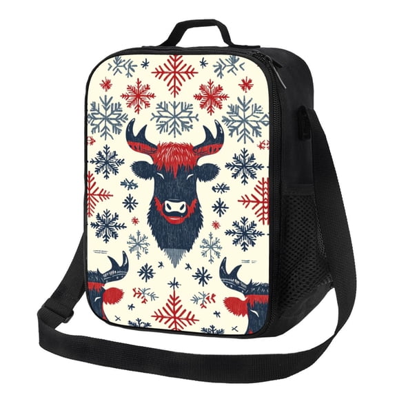 Highland Cow Lunch Bag Reusable Lunch Box Insulated Tote Bag with Adjustable Shoulder Strap