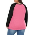 thumbnail image 4 of WellSize Plus Size T Shirts for Women Color Block Long Sleeve Fall Tops Casual Tee Crew Neck Blouses, 4 of 8