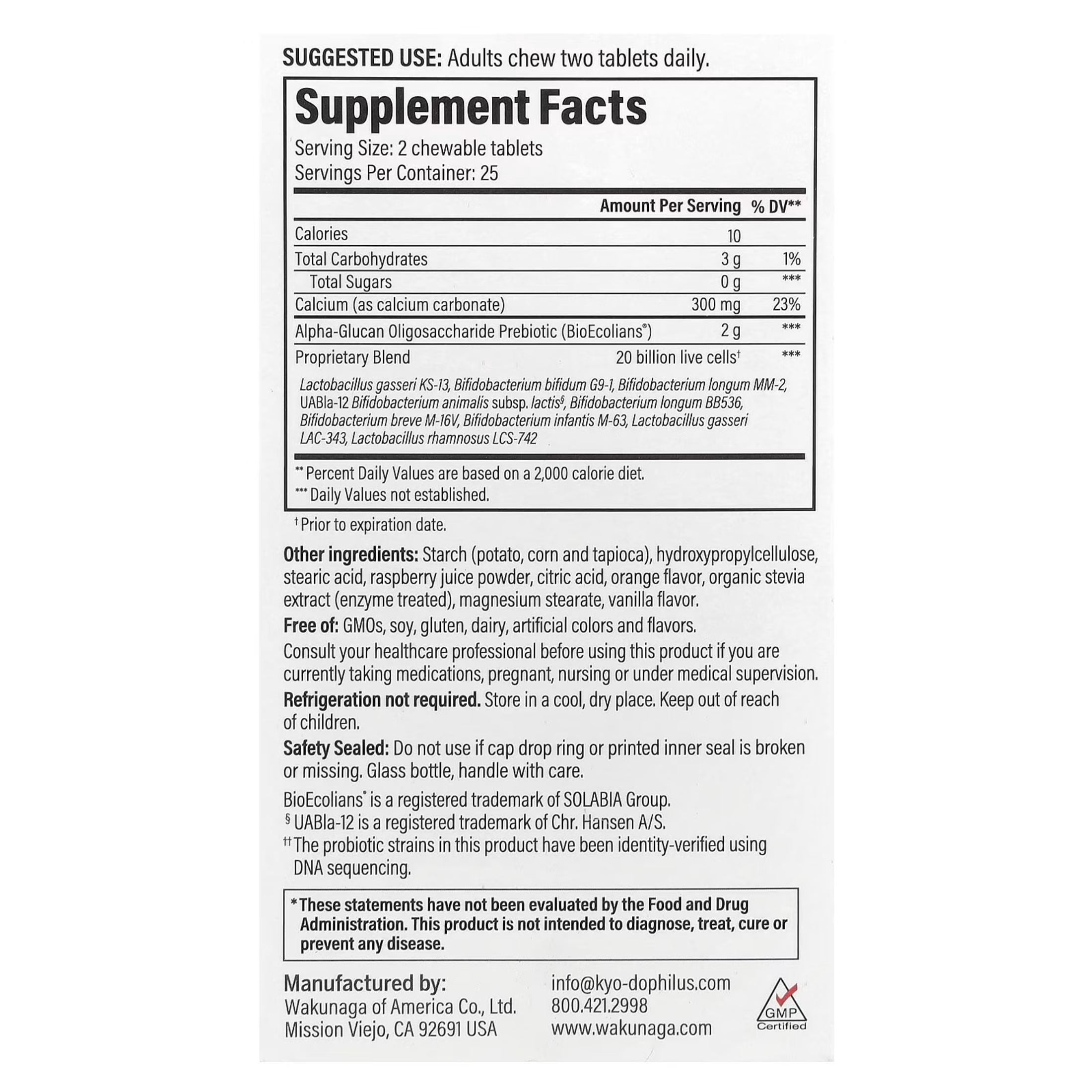 Kyo-Dophilus Pro+ Synbiotic, Intestinal Balance Support*, 50 chewable tablets
