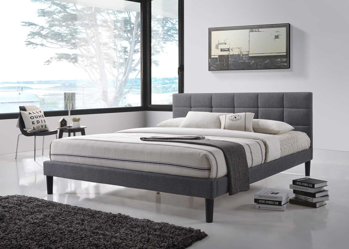 Altozzo Home Lexington Square Tufted Upholstered Contemporary King Altozzo Home Lexington Square Tufted Upholstered Contemporary King Bed Com