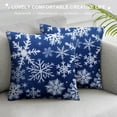thumbnail image 3 of Nawypu  Holiday Throw Pillow Covers , Decorative Pillow Cases Bed Sofa Couch, Christmas Winter Accent Decor Cushion Bedroom Living Room, Square Euro Sham Covers, Snowflake Blue, 3 of 5