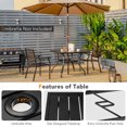 thumbnail image 4 of Costway 5PCS Patio Dining Furniture Set Stackable Chairs Armrest Square Table, 4 of 6