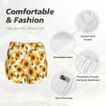 thumbnail image 6 of Lsque Modern Elegant Sunflower Printed Women's Running Shorts with Liner Pockets,Elastic Quick Dry Workout Athletic Gym Yoga Shorts,Womens High Waist Shorts-Large, 6 of 9