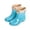 Light Blue, variant on Women's Fleece Lined Rain Boots Foldable Waterproof PVC Non Slip Warm Garden Rain Booties for Rainy Days