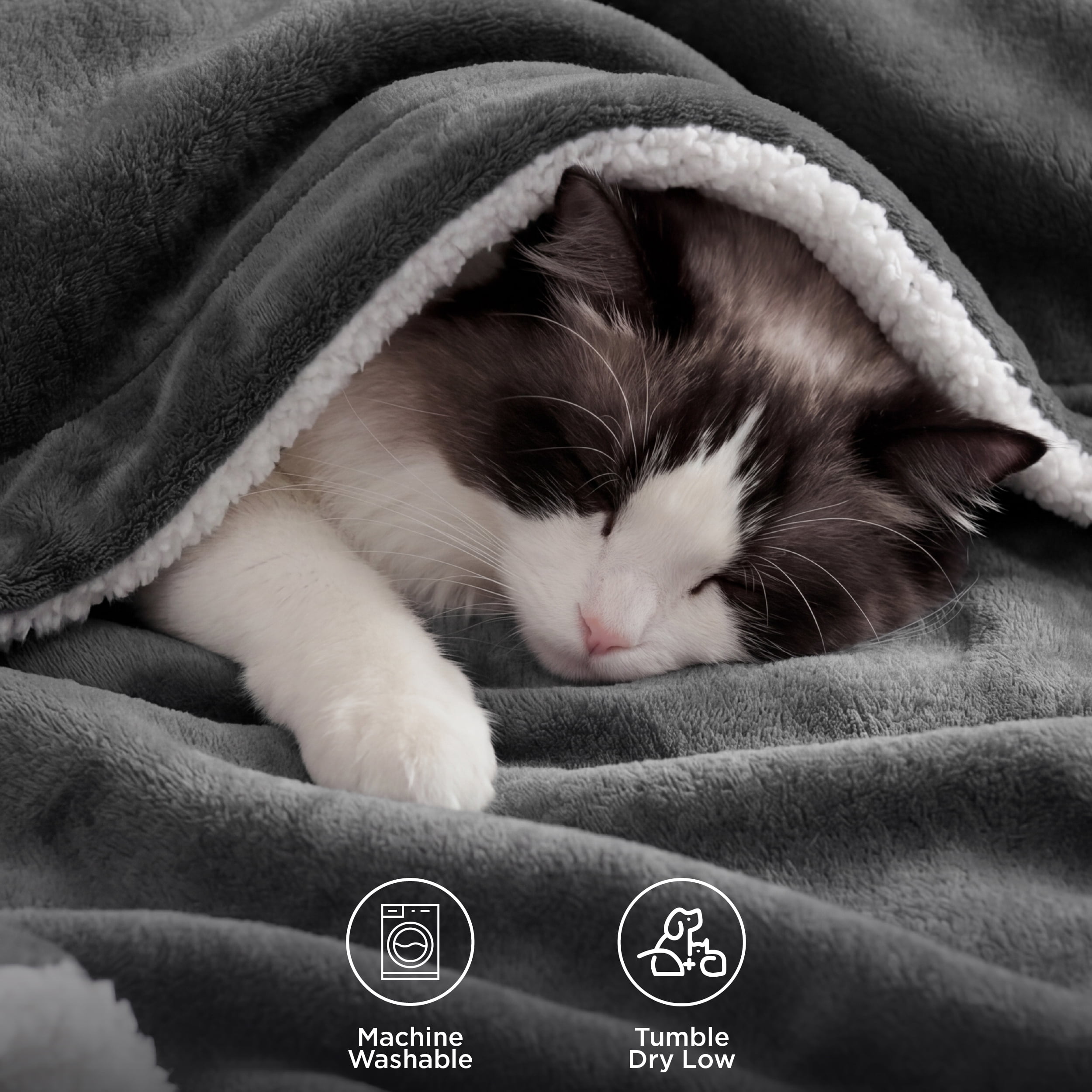 U by Bedsure GentleSoft Sherpa Fleece Blankets Queen Size for Bed - Thick and Warm Throw for Women and Men, Soft Fuzzy Plush Queen Blanket for Winter, Charcoal, 90x90 Inches