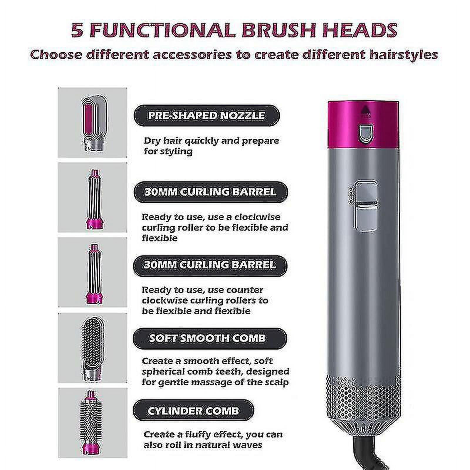 Electric Hair Styler Hair Dryers 5 In 1 Hair Curler Automatic Hair Straighteners Blow Dryer Brush Rose Red 11 Walmart