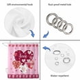 thumbnail image 3 of Pink Valentines Day Shower Curtain Set - 48" x 72" Washable Bathtub Curtain with 12 Hooks, Love Hearts Romantic Farmhouse Waterproof Fabric Stall Shower Curtains for Bathroom/Bathtub Décor, 3 of 6