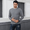 thumbnail image 2 of SOMER Men's Sweater Pullover Crewneck Sweatshirts for Men Fall Pullover Sweater for Men Casual Fashion Lightweight Waffle Long Sleeve Tops, 2 of 7