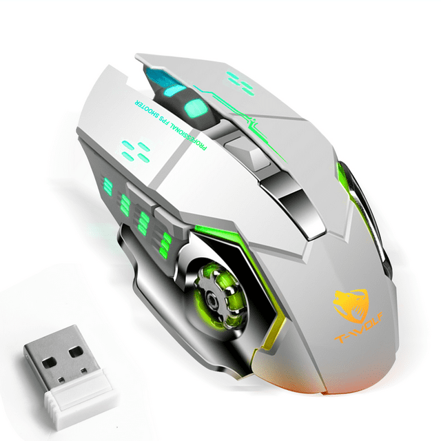UrbanX Rechargeable Wireless Mouse Multi-Device (Tri-Mode:BT 5.0/4.0+2.4Ghz) with 3 DPI Options, Ergonomic Optical Portable Silent Mouse for Oppo Reno6 Pro 5G (Snapdragon) White Green