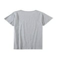 thumbnail image 2 of T-shirt d'Été pour Papa et Fils Gris à Manches Courtes, Col Rond, Imprimé Lettres Hibou, Coupe Ample, 2 of 5