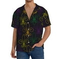 thumbnail image 3 of Xecao offers the Mardi Gras Carnival for Men's Casual Short-sleeved Shirt, a button-up collared shirt with a pocket, perfect for beach vacations and yacht travel in the XX-Large size., 3 of 7